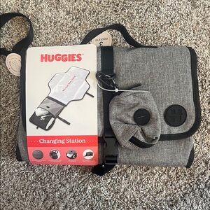 Huggies Gray Portable Changing Station - Foldable Travel Diaper Organizer